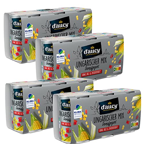 d'aucy Ungarischer Mix - 100% ohne Salz und Zuckerzusatz, ohne Konservierungsstoffe, klimaneutral, 4 Pack = 12 x 110 Gramm von d'aucy