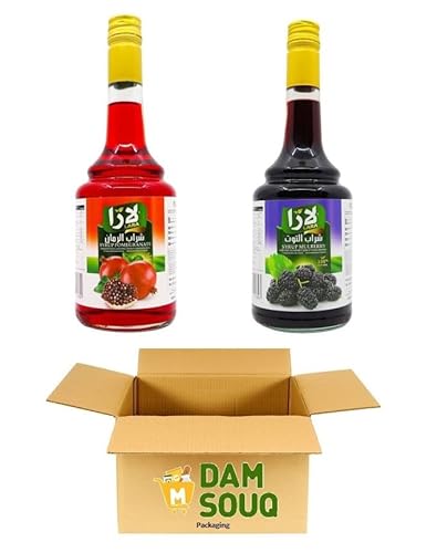 Damsouq® Mischpackung Lara Sirup (Granatapfel und Maulbeere) (2x 600 ML) von damsouq