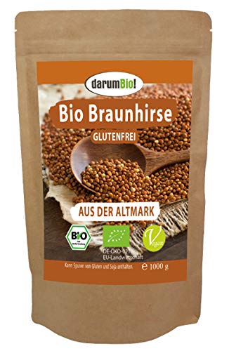 BIO Braunhirse aus DEUTSCHLAND im Sparpack I höchste KEIMFÄHIGKEIT I eigener Anbau I glutenfrei, vegan (1 kg) von darumBio!