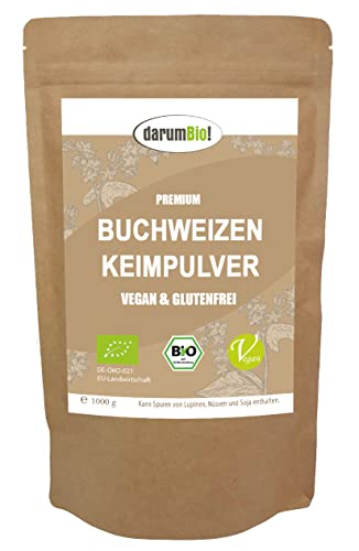 BIO Buchweizenkeimpulver aus DEUTSCHLAND im Sparpack I eigener Anbau I glutenfrei, vegan (1 kg) von darumBio!