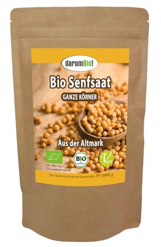 BIO Senfsaat Senfkörner aus DEUTSCHLAND I eigener Anbau I Rohkostqualität I ganze Körner I glutenfrei I 1kg BIO Senfsaat Senfkörner aus DEUTSCHLAND I eigener Anbau I Rohkostqualität I ganze Körner I glutenfrei I 1kg von darumBio!