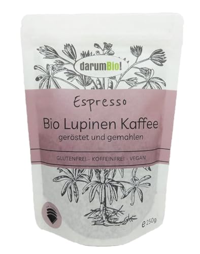 Bio Lupinenkaffee ESPRESSO aus DEUTSCHLAND I eigener Anbau I koffeinfrei, glutenfrei, vegan, frische Röstung, hoch edel (250g) von darumBio!