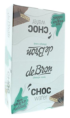 De Bron Choc Wafer - Proteinwaffel mit Schokoladenüberzug - Nur 1,4g Zucker & 159 Kcal pro Waffel - 24 x 34g von De Bron