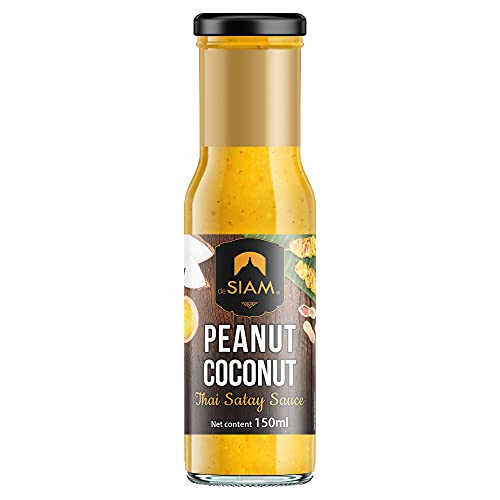deSIAM Peanut Coconut Satay Sauce, Kokos-Sauce mit gerösteten, knackigen Erdnüssen 1x 150ml von deSiam