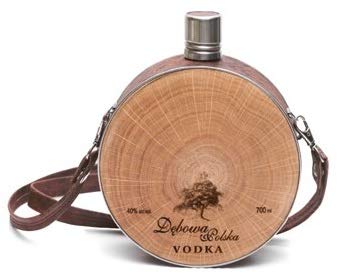 1 Flasche Debowa Vodka Jägerflasche mit Lederband a 0,7 L 40% vol. Buklak von debowa