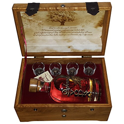 Debowa Vodka Set 6 teilig Glückskoffer ➢ polnischer Wodka Geschenkset Geschenkideen von Dębowa