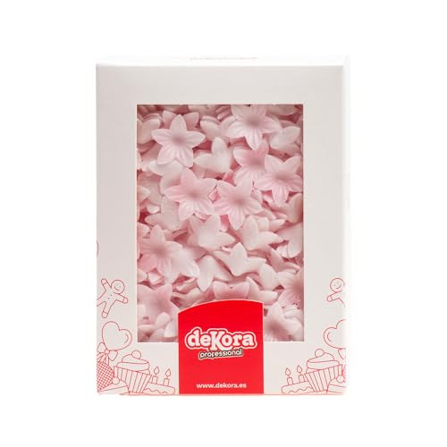 Dekora - 400 Mini Essbare Blumen für Torte aus Esspapier - Essbare Oblaten für Torten aus Esspapier - Tortendeko Essbar Rosa - 2 cm Durchmesser von dekora
