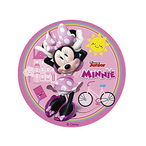 Dekora - Essbare Kuchenaufleger mit Minnie Mouse Tortenverzierungen Geburtstag für Kinder - 15.5 cm von dekora