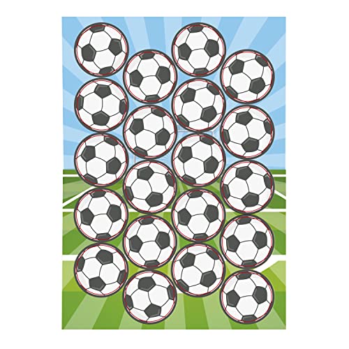 Dekora - Essbare Tortendeko für Kinder | Fußball Tortendeko Essbar, 3,4 cm, Geburtstagstorten Dekoration aus geschmacksneutralem Esspapier, Gluten- und zuckerfrei von dekora