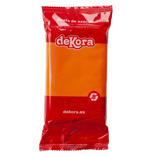 Dekora - Kuchendeko Fondant Orange - Tortenfondant Zuckerpaste für Torten und Cupcakes - Rollfondant für die Herstellung aller Arten von Dekorationen - Einfaches Formen - 250 g Dekora - Kuchendeko Fondant Orange - Tortenfondant Zuckerpaste für Torten und Cupcakes - Rollfondant für die Herstellung aller Arten von Dekorationen - Einfaches Formen - 250 g von dekora