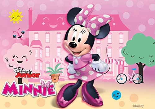 Disney Minnie Maus - Tortendeko - Essbares Kuchendekoration für Geburtstags - Minnie-Torte, Kindergeburtstag, Geburtstagsdeko A5 von dekora