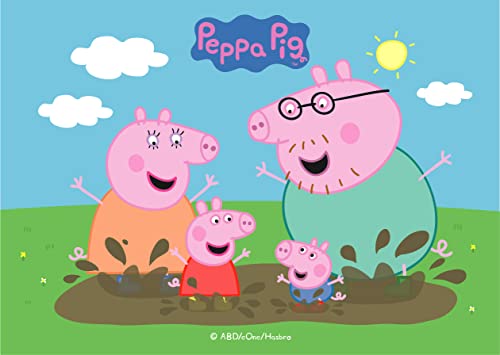 Peppa Pig - Tortendeko - Essbares Kuchendekoration für Geburtstags - Peppa-Torte, Kindergeburtstag, Geburtstagsdeko A5 von dekora