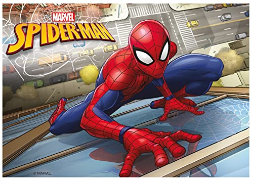 dekora Spiderman - Tortendeko - Essbares Kuchendekoration für Geburtstags - Spiderman-Torte, Kindergeburtstag, Geburtstagsdeko A5, 1.0 stück von dekora