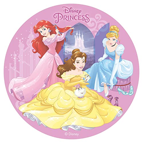 Dekora - 114377 Disney Prinzessinnen Tortenaufleger aus Esspapier|aus Reispapier|, Rosa - 20cm von dekora