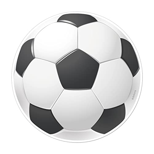 dekora - Essbare Kuchen Deko Geburtstag - Essbares Tortenbild für Kinder - Essbarer Tortenaufleger Fussball | 20 cm Durchmesser dekora - Essbare Kuchen Deko Geburtstag - Essbares Tortenbild für Kinder - Essbarer Tortenaufleger Fussball | 20 cm Durchmesser von dekora