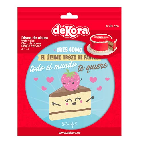 dekora | Mr. Wonderful Tortenwaffelscheibe | Ideal Zum Dekorieren Ihrer Desserts | Hochwertige Zutaten | Lebensmittelecht | Durchmesser 20cm von dekora