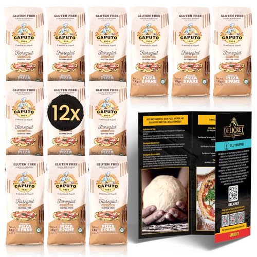 DELICRET - 12x1kg Caputo Mehl glutenfrei fioreglut - bestens geeignet als Pizzamehl + Rezeptguide mit Schritt für Schritt Anleitung DELICRET - 12x1kg Caputo Mehl glutenfrei fioreglut - bestens geeignet als Pizzamehl + Rezeptguide mit Schritt für Schritt Anleitung von delicret the delicate secrets of the world