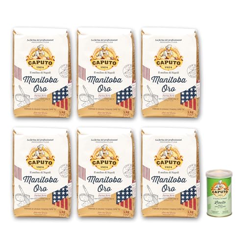 DELICRET - 6x 1kg Caputo Mehl 14,5% Eiweiß Manitoba ORO Tipo 0 + 1x 100g Caputo Lievito Trockenhefe | das Mehl für lange Gehzeiten DELICRET - 6x 1kg Caputo Mehl 14,5% Eiweiß Manitoba ORO Tipo 0 + 1x 100g Caputo Lievito Trockenhefe | das Mehl für lange Gehzeiten von delicret the delicate secrets of the world