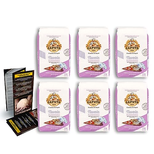 DELICRET - 6x1kg Caputo Nuvola + Original Pizzarezept und Tipps | Gehzeiten bis 2-48h | Pizzamehl Typ 0 | Pizza Mehl von delicret the delicate secrets of the world