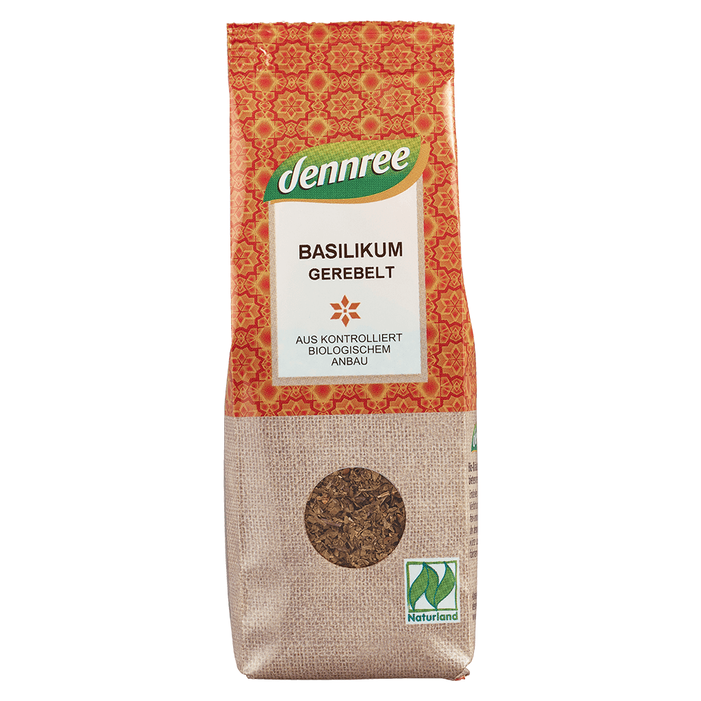 Bio Basilikum gerebelt, 25g Bio Basilikum gerebelt, 25g von dennree