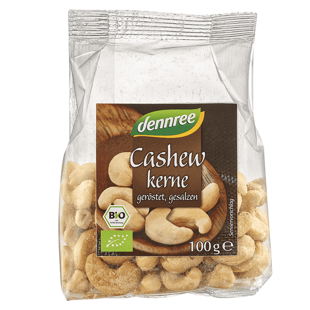 Bio Cashewkerne, geröstet & gesalzen Bio Cashewkerne, geröstet & gesalzen von dennree