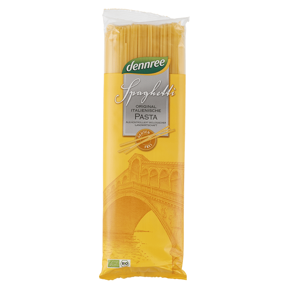 Bio Spaghetti aus Mais- und Reismehl, glutenfrei von dennree