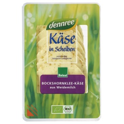 Bockshornklee-Käse aus Weidemilch, geschnitten, laktosefrei Bockshornklee-Käse aus Weidemilch, geschnitten, laktosefrei von dennree