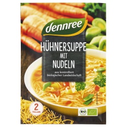 Hühnersuppe mit Nudeln im Beutel von dennree