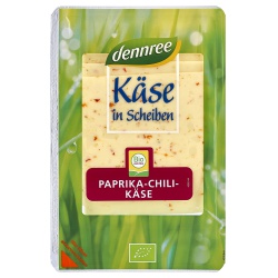 Paprika-Chili-Käse aus Weidemilch, geschnitten, laktosefrei von dennree