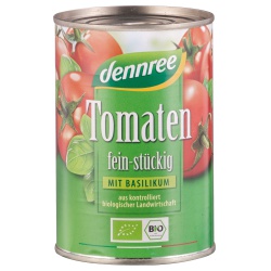Tomaten mit Basilikum, fein-stückig Tomaten mit Basilikum, fein-stückig von dennree