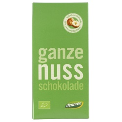 Vollmilchschokolade mit ganzen Haselnüssen Vollmilchschokolade mit ganzen Haselnüssen von dennree
