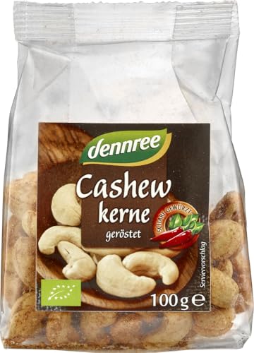 dennree Bio Cashewkerne geröstet, scharf gewürzt (1 x 100 gr) von dennree