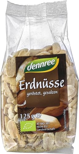 dennree Bio Erdnüsse geröstet, gesalzen (6 x 125 gr) von dennree