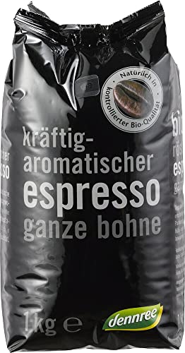 dennree Bio Espresso ganze Bohne (6 x 1 kg) von dennree