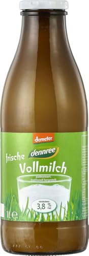 dennree Bio Frische Vollmilch, mindestens 3,8% Fett (6 x 1 l) von dennree