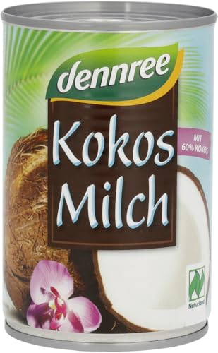 dennree Bio Kokosmilch mit 60% Kokos (1 x 400 ml) von dennree