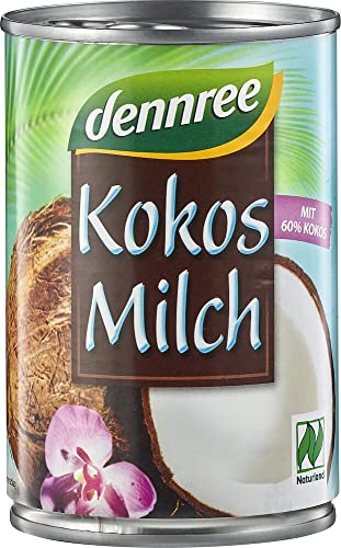 dennree Bio Kokosmilch mit 60% Kokos (6 x 400 ml) von dennree