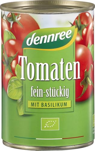 dennree Bio Tomaten fein-stückig mit Basilikum (2 x 400 gr) von dennree