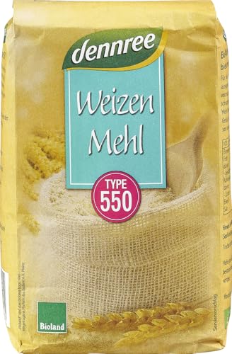 dennree Bio Weizenmehl Type 550 (2 x 1 kg) von dennree