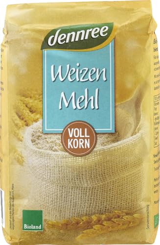 dennree Bio Weizenvollkornmehl (2 x 1 kg) von dennree