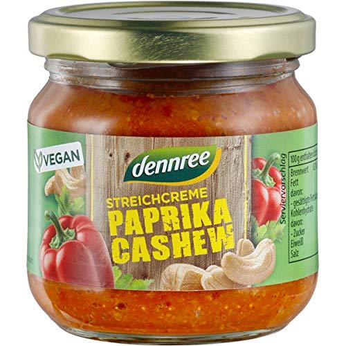 dennree Streichcreme mit Paprika & Cashewkernen (180 g) - Bio von dennree