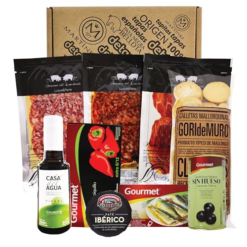 Spanische Geschenke, Serrano Schinken, Pata negra chorizo, Pata negra salami, Sardinen, Oliven, geschenkset von detapasbox