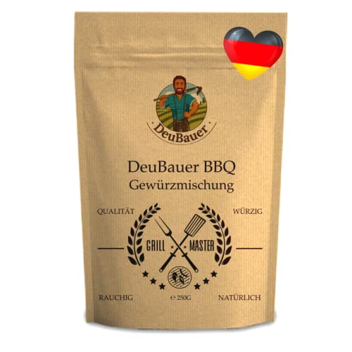 DeuBauer® BBQ-Grillgewürze aus Deutschland - extrem leckerer Geschmack als Rub Gewürzmischung Dust BBQ-Gewürz für Fleisch, Smoker, Grill, und Pfanne, Rub-Gewürzmischung Grillgewürze 250g von deubauer