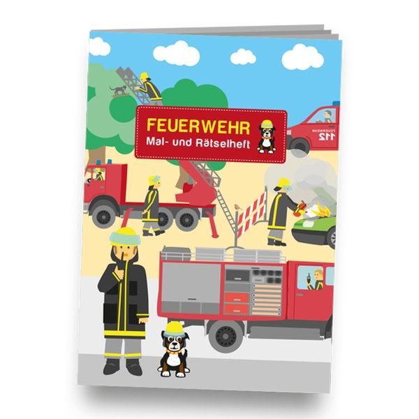 Gastgeschenke - Mal-und Rätselheft "Feuerwehr", DIN A6 von dh-konzept