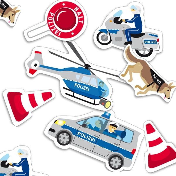 Polizei-Motivkonfetti mit Polizeiauto, Hubschrauber, Motorrad etc., 24 Teile von dh-konzept