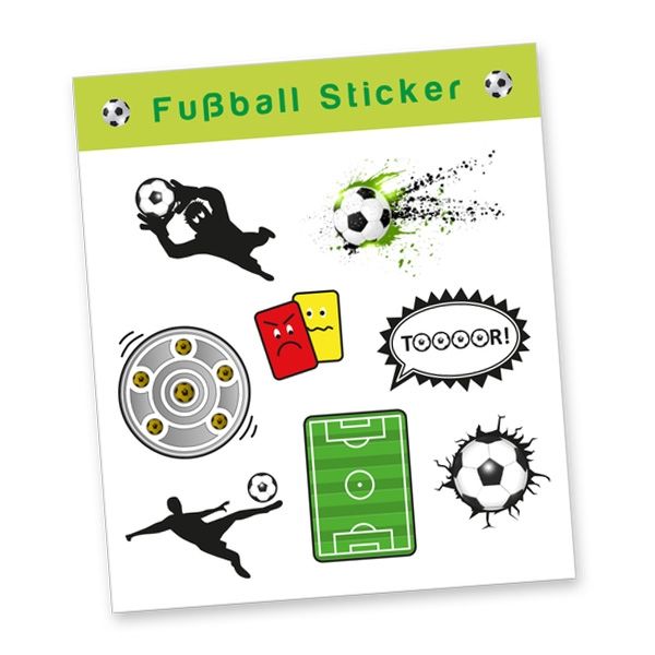 Stickerbogen "Fußball" mit 8 Stickern von dh-konzept
