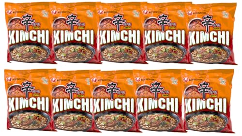 Nongshim - 10er Pack Shin Kimchi Instant Nudel - Nudeln Original aus Korea - Asiatische Asia Noodles (Vorteilspackung 10x140g) von dinese