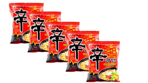 Nongshim - 5er Pack Shin Ramyun Instant Nudeln - Nudeln Original aus Korea - Asiatische Asia Noodles (Vorteilspackung 5x140g) von dinese