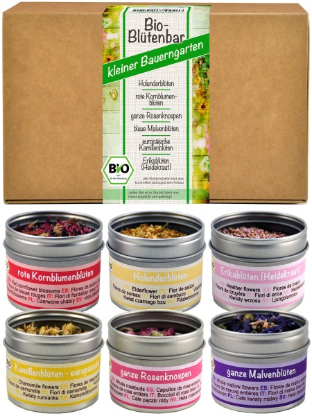 Kleiner Bauerngarten - Bio Geschenkset mit 6 verschiedenen Bio Blüten Kleiner Bauerngarten - Bio Geschenkset mit 6 verschiedenen Bio Blüten von direct&friendly