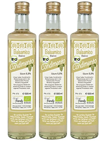 direct&friendly Bio Condimento Balsamico weißer Bianco (3 x 500 ml) von direct&friendly